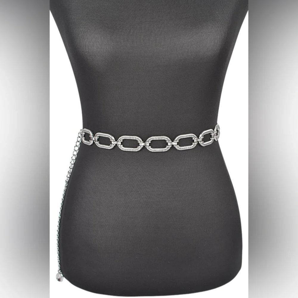 Plus Size Gold or Silver Chain Statement Belt